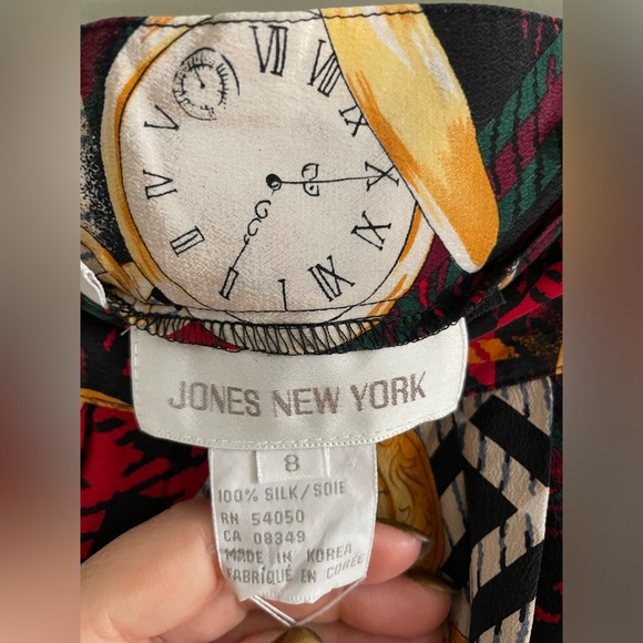 Jones NY Vintage Clocks Print Maxi: - Picture 4 of 4